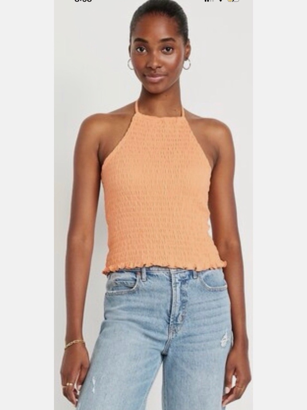NWT Smocked Orange Old Navy Halter